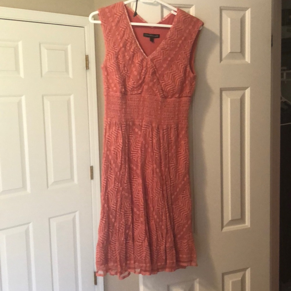 Blush colored sleeveless dress